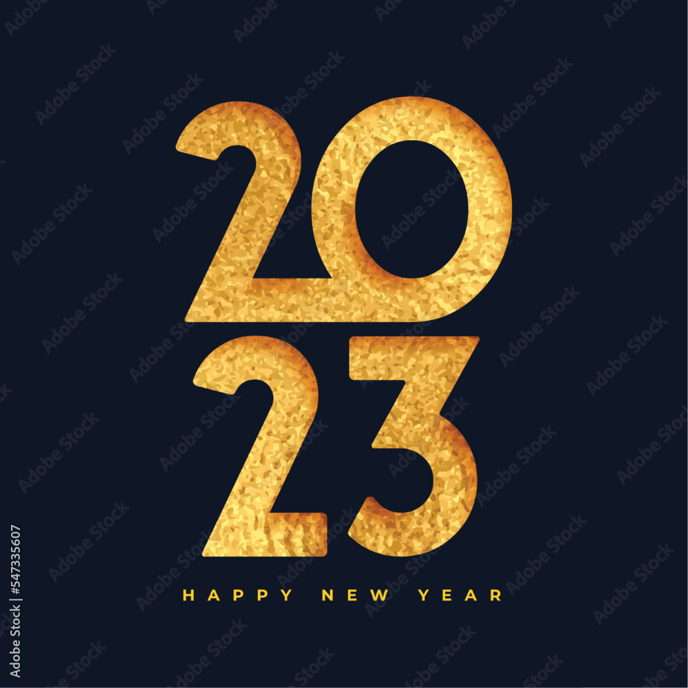 happy new year banner with 2023 text in golden foil style happy new year banner with 2023 text in golden foil style