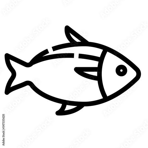 fish icon, Outline style. Isolate on transparency background