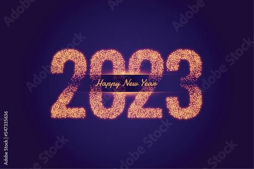 2023 golden sparkle text for new year festival banner