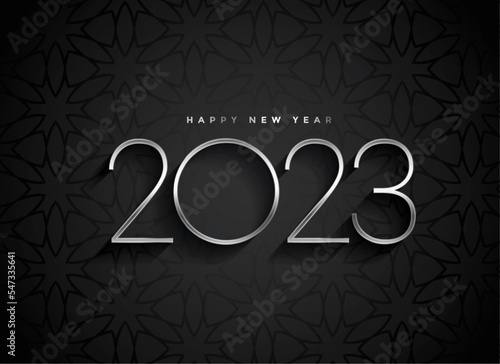 elegant 2023 new year dark black background in minimal style