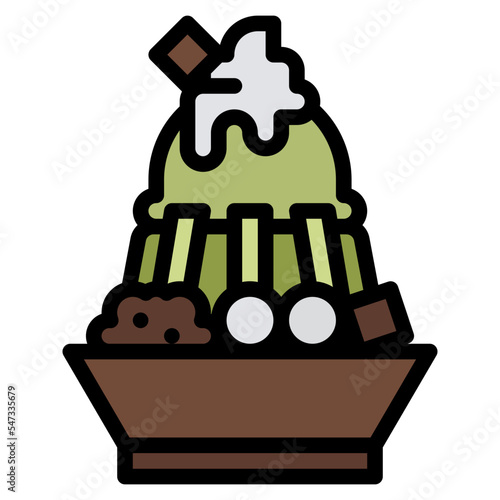 ice cream dessert bingsu matcha icon