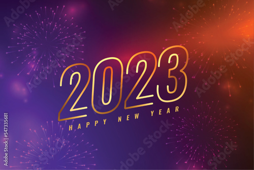 shiny 2023 new year celebration background with firework burst