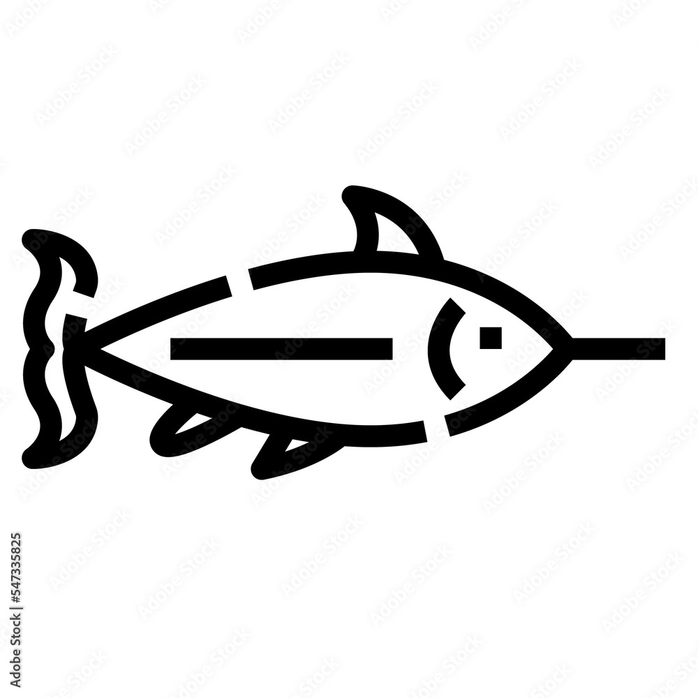 sward fish icon, Outline style. Isolate on transparency background sward fish icon, Outline style. Isolate on transparency background