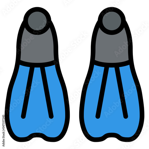 fins diving summer sea icon