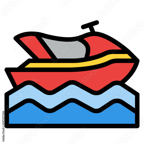 jetski summer sport beach icon