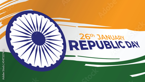 India Republic Day background with orange and green.