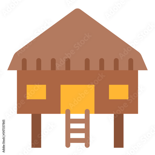 bungalow house beach summer icon