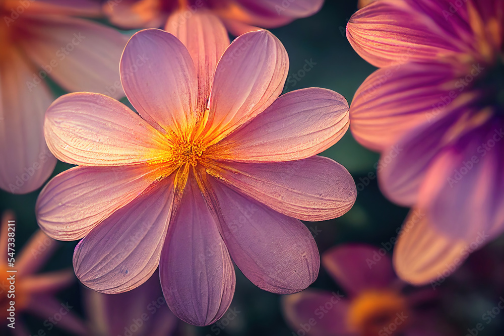 Fototapeta premium purple and yellow dahlia flower