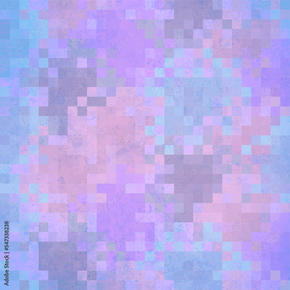 Pixel Background With Grunge. Pastel Color Abstract Background With Squares