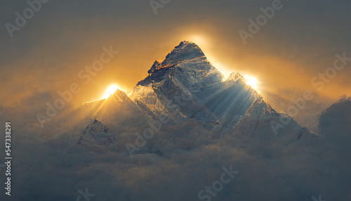 Stunning mount everest at sunrise