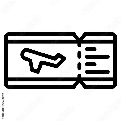 ticket vacation flight travel icon