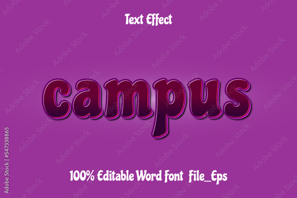Campus gradient text effect, editable text