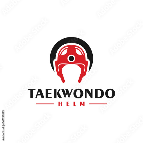 taekwondo helmet vector illustration logo