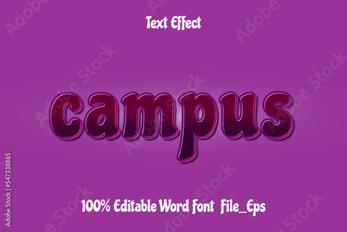 Campus gradient text effect, editable text