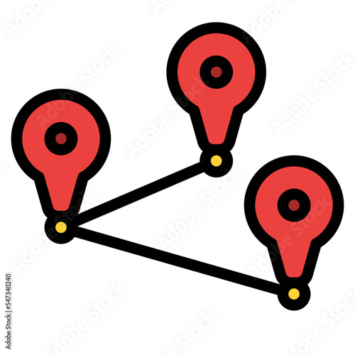 distance places connection location icon