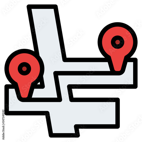 distance places map location icon