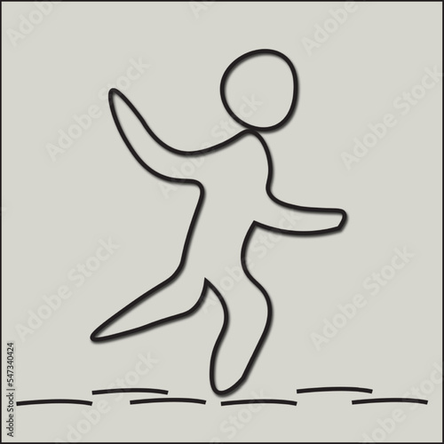 Man standing, walking icon set. People symbol. Illustration of people standing, walking and running. vector