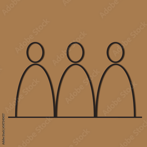 Man standing, walking icon set. People symbol. Illustration of people standing, walking and running. vector