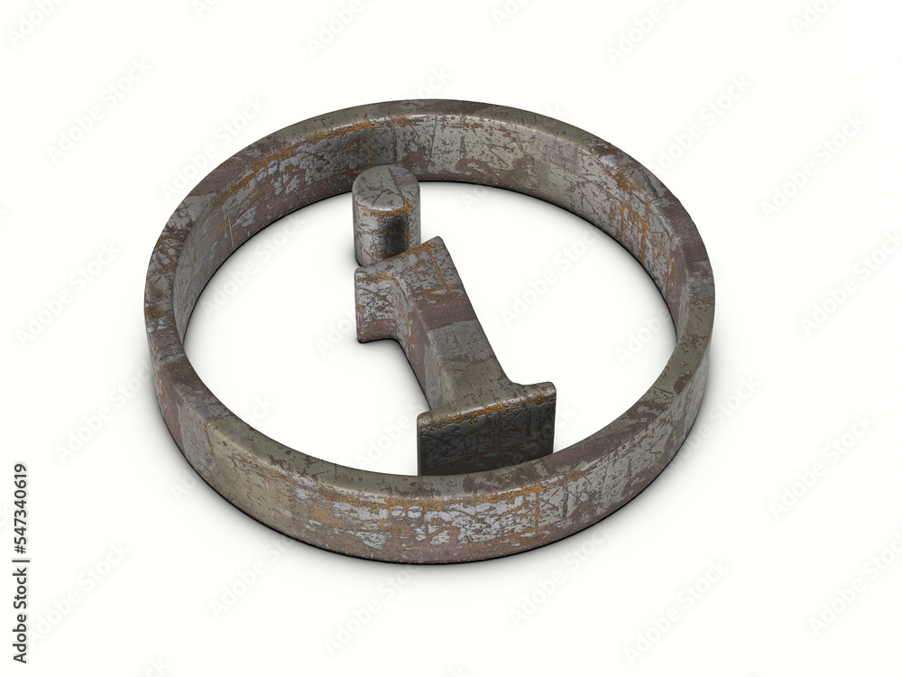 Rusty metal info symbol Rusty metal info symbol
