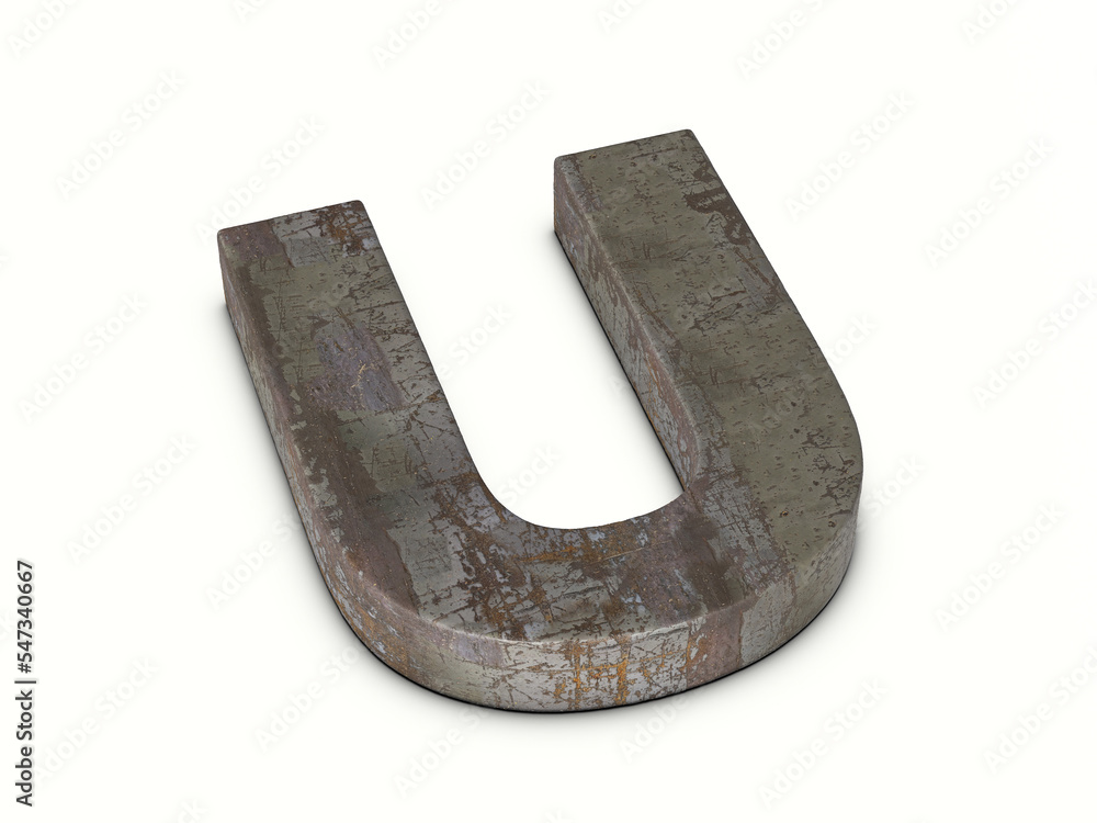 Rusty metal letter U Rusty metal letter U