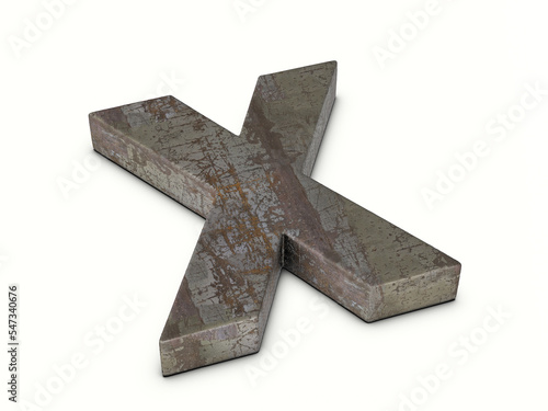 Rusty metal letter X