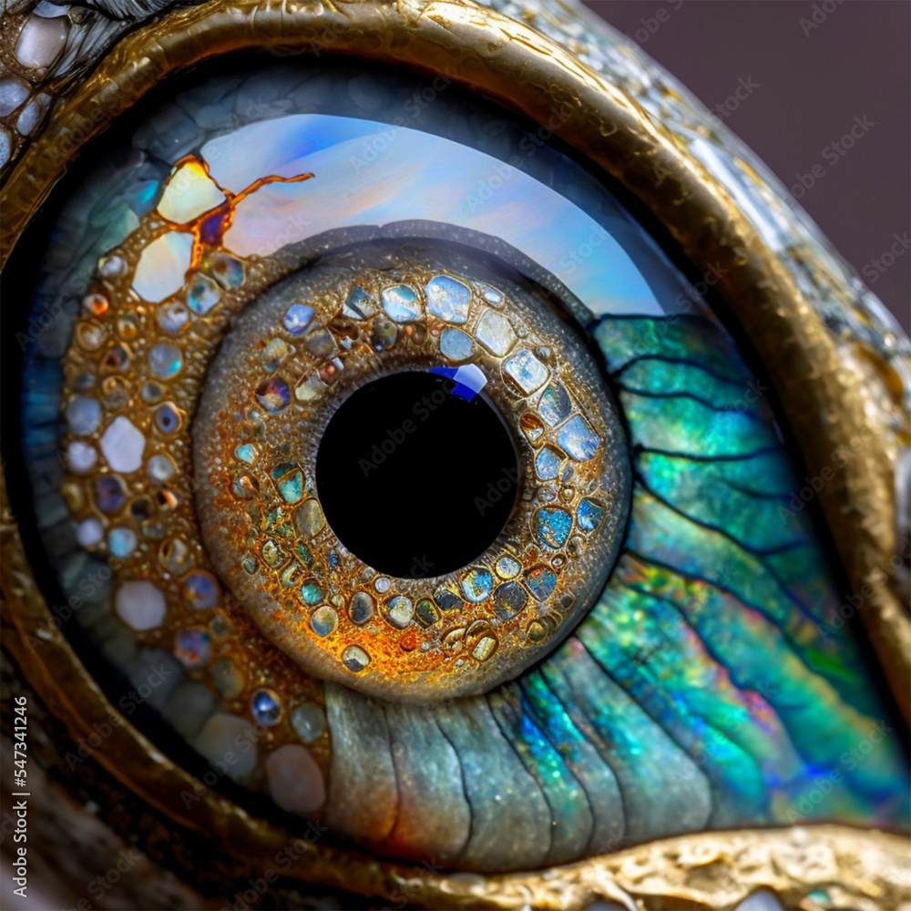 closeup of an alligator eye