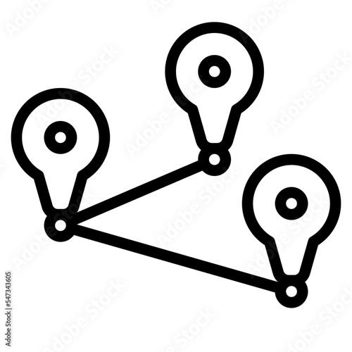 distance places connection location icon