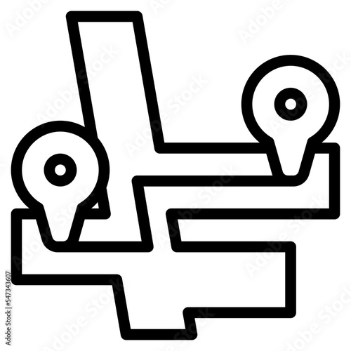 distance places map location icon