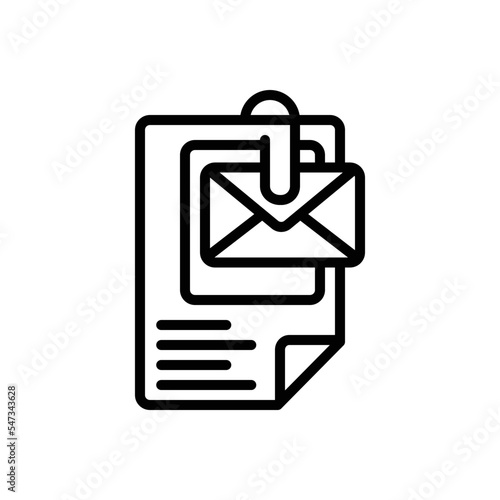 Black line icon for attachments
