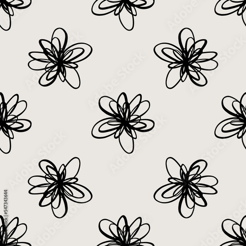 Essential floral seamless vector pattern. Neutral geometry useful repeating pattern for packaging and backgrounds. 