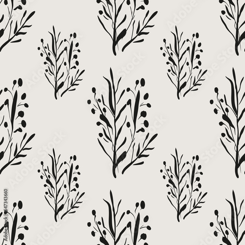 Essential floral seamless vector pattern. Neutral geometry useful repeating pattern for packaging and backgrounds. 