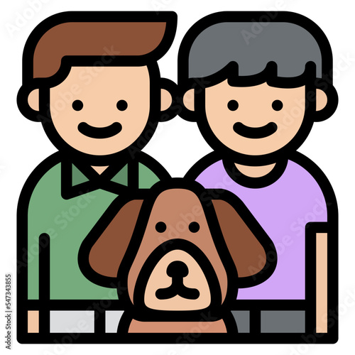 couple lover gay dog people icon