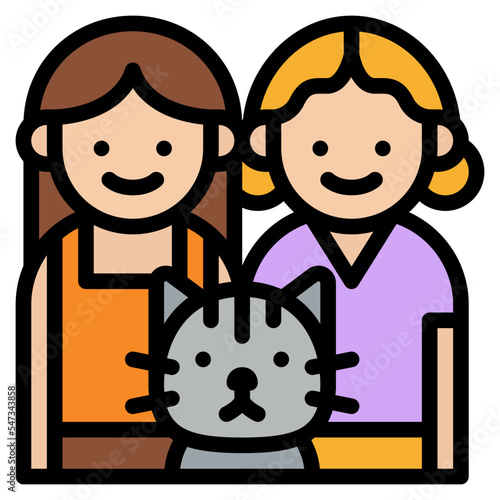 couple lover lesbian cat people icon