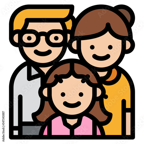 father mother daughter family people icon