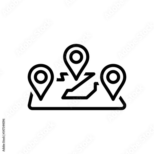 Black line icon for zones