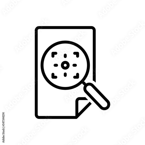 Black line icon for preview