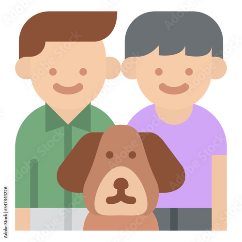 couple lover gay dog people icon