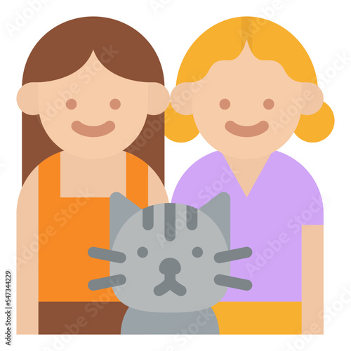 couple lover lesbian cat people icon