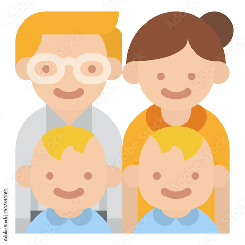 father mother babys twins family people icon