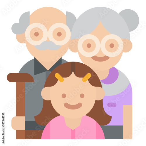 grandparent granddaughter family grandpa people icon