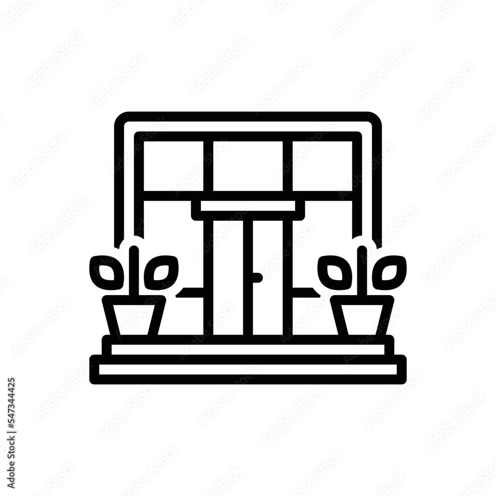 Black line icon for entrance Black line icon for entrance