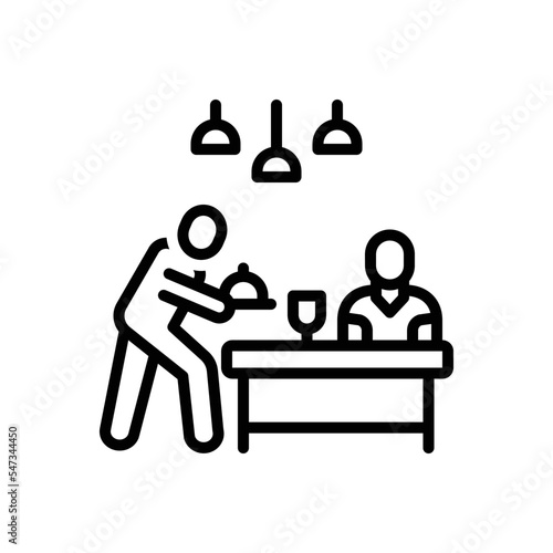 Black line icon for hospitality