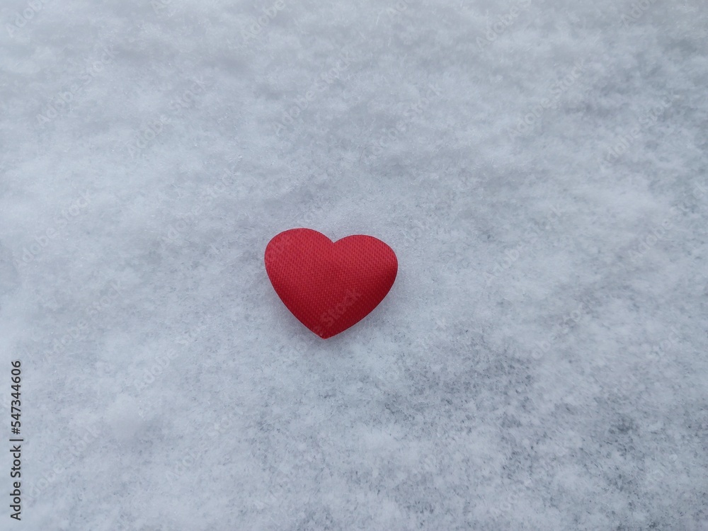 Christmas items and toys on white snow