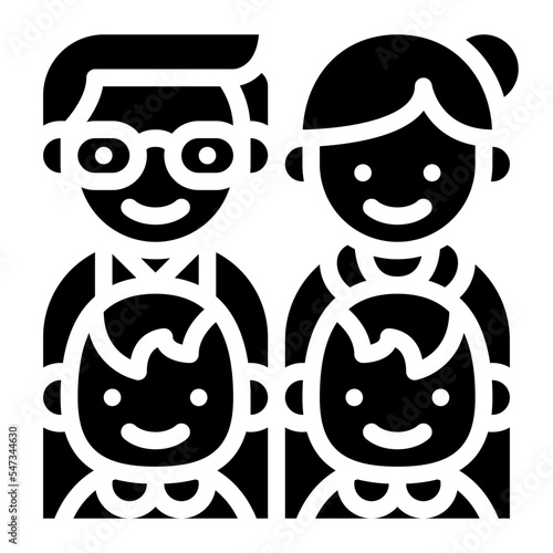 father mother babys twins family people icon