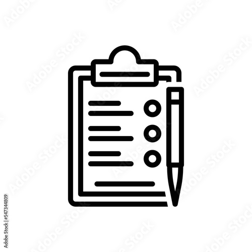 Black line icon for lists index
