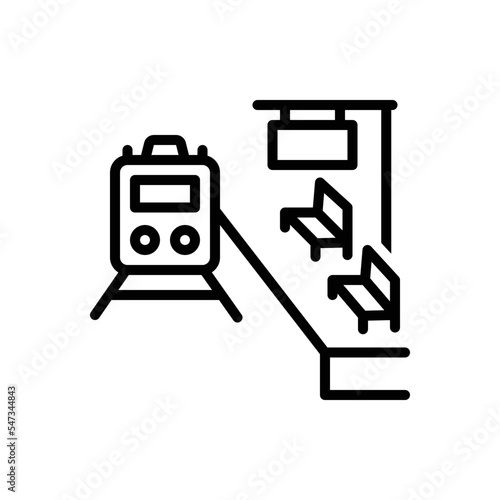 Black line icon for station