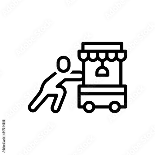Black line icon for barely