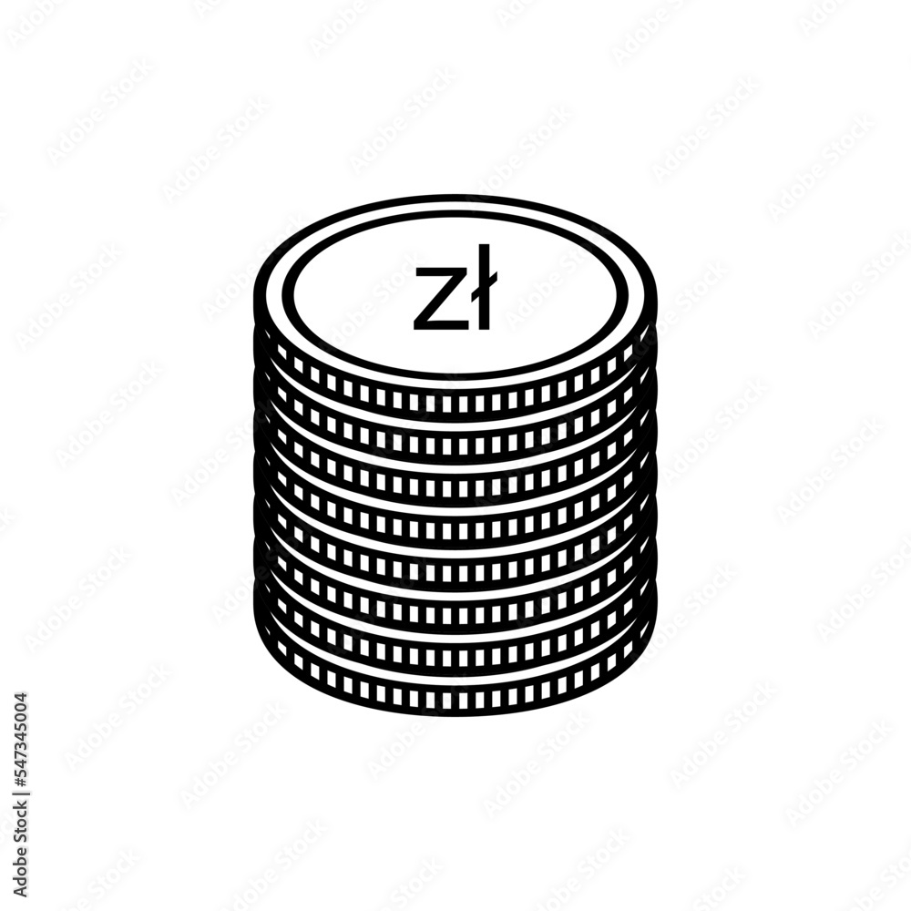 Poland Currency, PLN Sign, Polish Zloty Icon Symbol. Vector Illustration Poland Currency, PLN Sign, Polish Zloty Icon Symbol. Vector Illustration