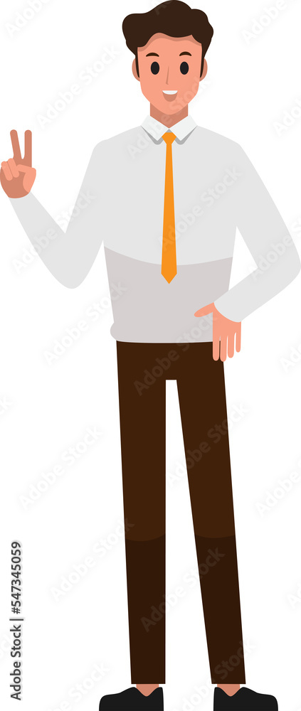 cartoon business man wearing white shirt character set ,Vector illustration cartoon business man wearing white shirt character set ,Vector illustration