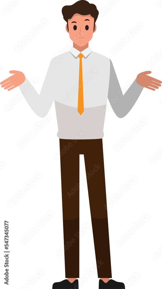 cartoon business man wearing white shirt character set ,Vector illustration cartoon business man wearing white shirt character set ,Vector illustration